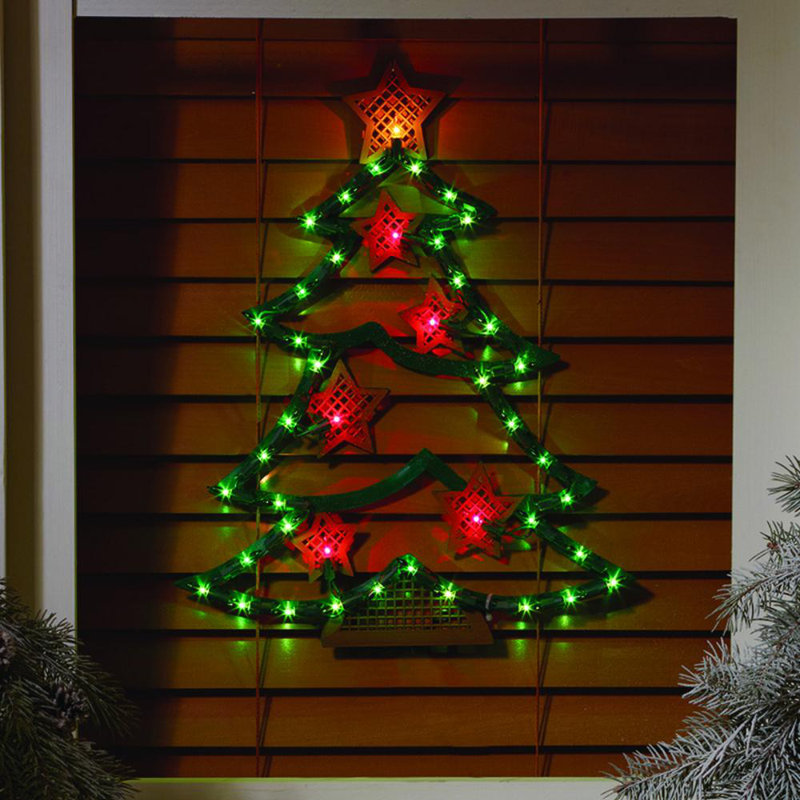 The Holiday Aisle® Christmas Tree Silhouette Acrylic 43 Light Lighted